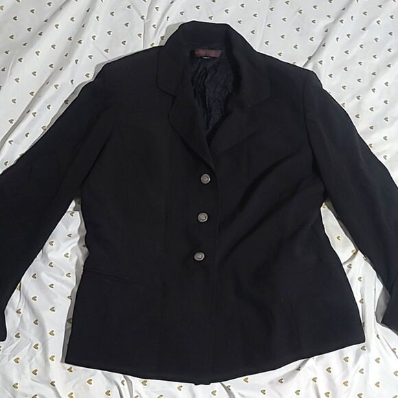 ⭐️3 /$35 ⭐️Anne Klein sz 12 Black Blazer Business Casual Office Large Cuffs - Picture 1 of 8